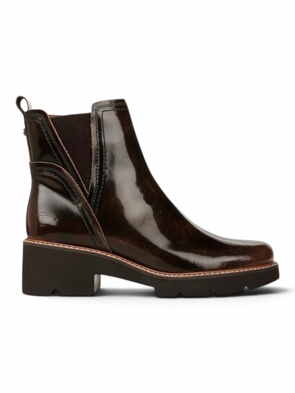 Naturalizer – Darry Booties -Chunky Lug Sole – Tea Brown Leather Finish – Sz. 8